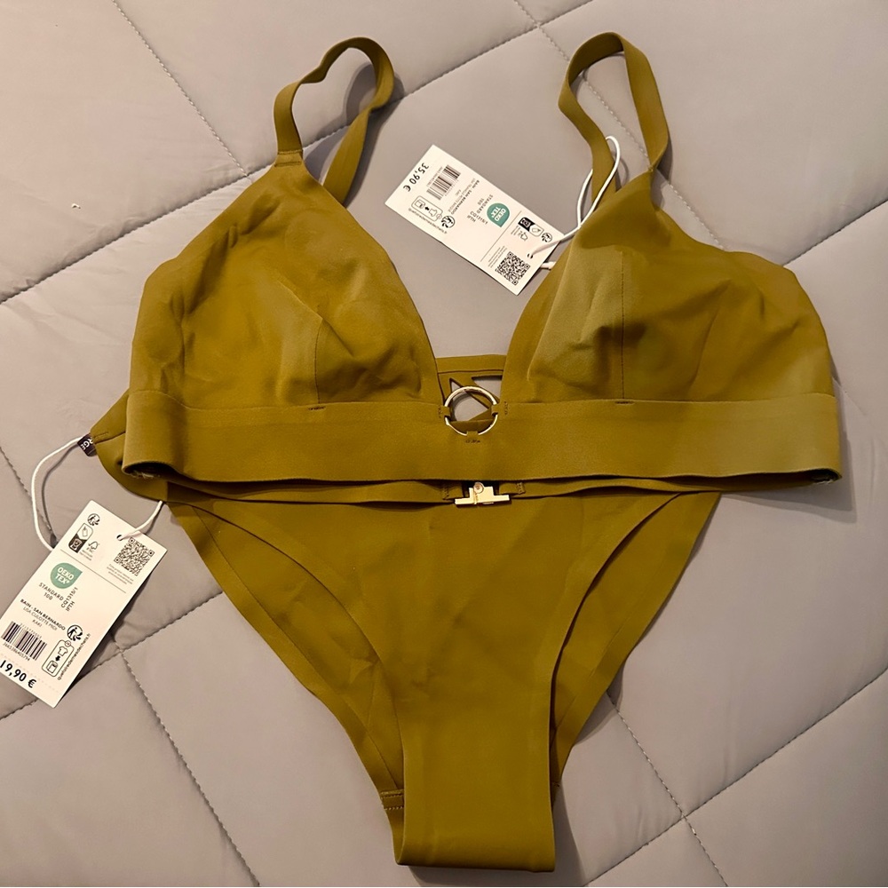 French Olive Green Bikini Set